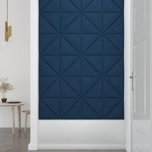 Vægpaneler 12 stk. 30x30 cm 0,54 m² fløjl blå