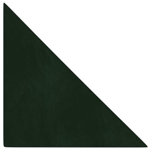 Vægpaneler 12 stk. 30x30 cm 0,54 m² fløjl mørkegrøn