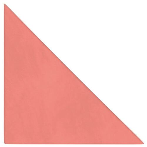Vægpaneler 12 stk. 30x30 cm 0,54 m² fløjl lyserød