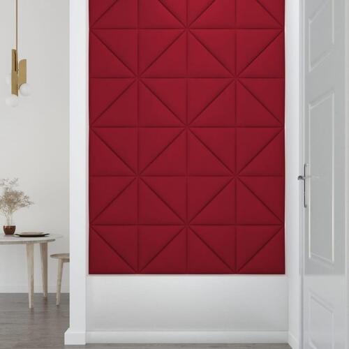 Vægpaneler 12 stk. 30x30 cm 0,54 m² fløjl vinrød