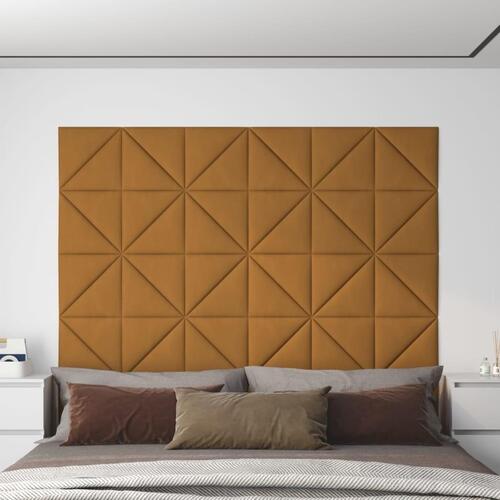 Vægpaneler 12 stk. 30x30 cm 0,54 m² fløjl brun