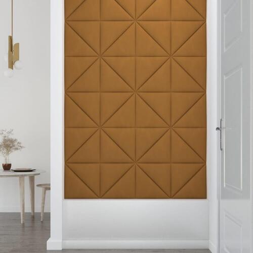 Vægpaneler 12 stk. 30x30 cm 0,54 m² fløjl brun