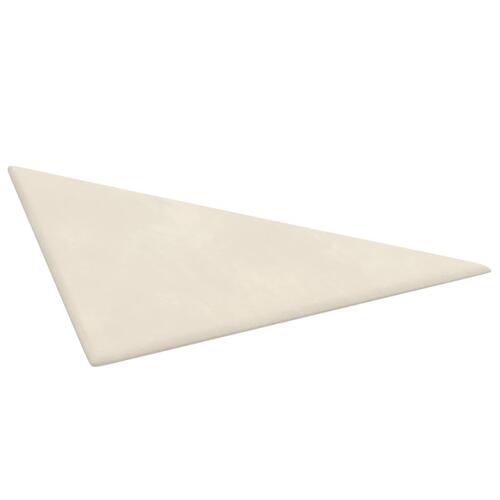 Vægpaneler 12 stk. 30x30 cm 0,54 m² fløjl cremefarvet