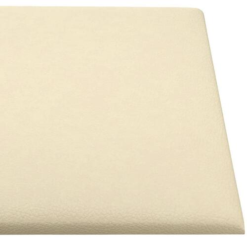 Vægpaneler 12 stk. 90x15 cm 1,62 m² kunstlæder cremefarvet