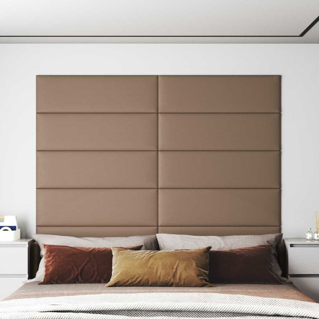 Vægpaneler 12 stk. 90x30 cm 3,24 m² kunstlæder cappuccino