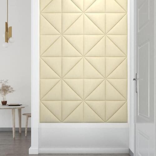 Vægpaneler 12 stk. 30x30 cm 0,54 m² kunstlæder cremefarvet