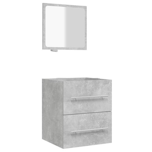 Badeværelsesskab + spejl 41x38,5x48 cm konstrueret træ betongrå