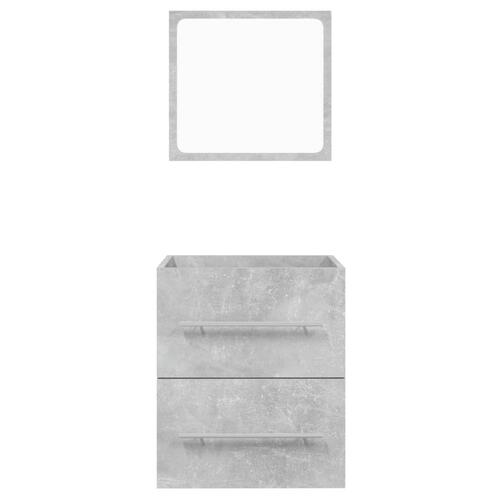 Badeværelsesskab + spejl 41x38,5x48 cm konstrueret træ betongrå