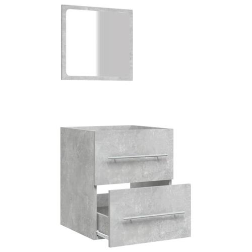 Badeværelsesskab + spejl 41x38,5x48 cm konstrueret træ betongrå