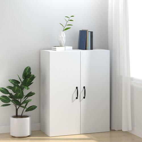 Vægskab 69,5x34x90 cm konstrueret træ hvid