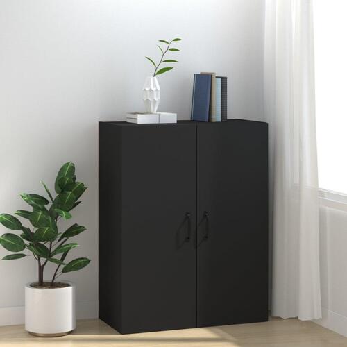 Vægskab 69,5x34x90 cm konstrueret træ sort