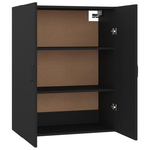 Vægskab 69,5x34x90 cm konstrueret træ sort
