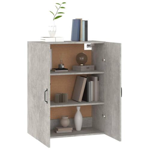 Vægskab 69,5x34x90 cm konstrueret træ betongrå