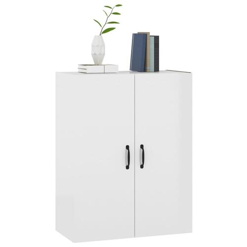 Vægskab 69,5x34x90 cm konstrueret træ hvid højglans