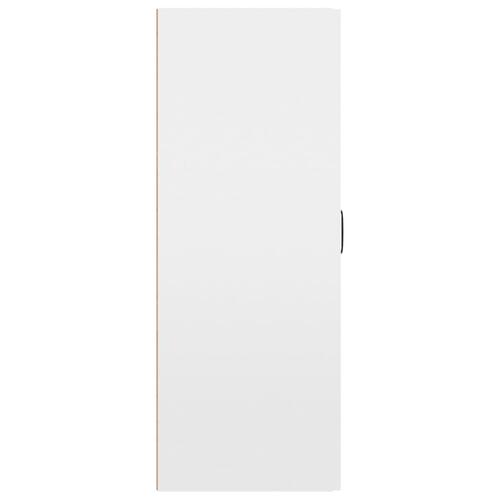 Vægskab 69,5x34x90 cm konstrueret træ hvid højglans