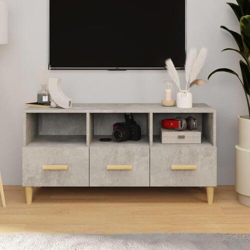 Tv-bord 102x36x50 cm konstrueret træ betongrå