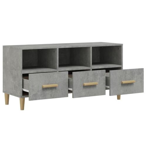 Tv-bord 102x36x50 cm konstrueret træ betongrå