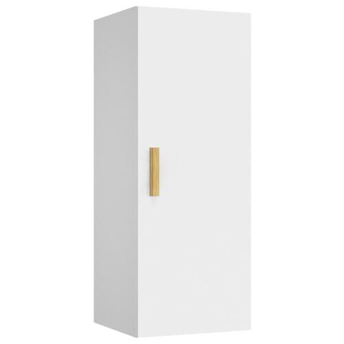 Vægskab 34,5x34x90 cm konstrueret træ hvid