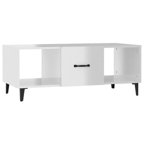 Sofabord 102x50x40 cm konstrueret træ hvid højglans