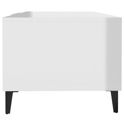 Sofabord 102x50x40 cm konstrueret træ hvid højglans
