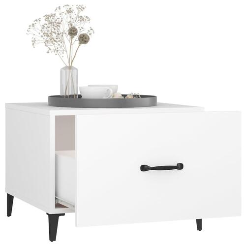 Sofabord med metalben 2 stk. 50x50x40 cm hvid