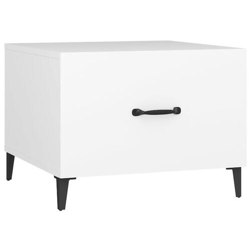 Sofabord med metalben 2 stk. 50x50x40 cm hvid