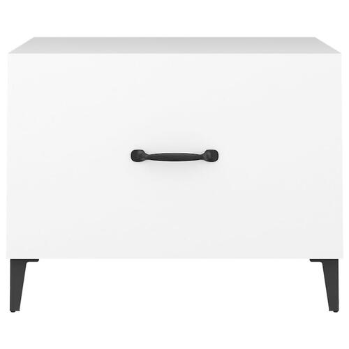 Sofabord med metalben 2 stk. 50x50x40 cm hvid