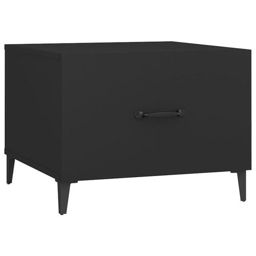 Sofabord med metalben 50x50x40 cm sort
