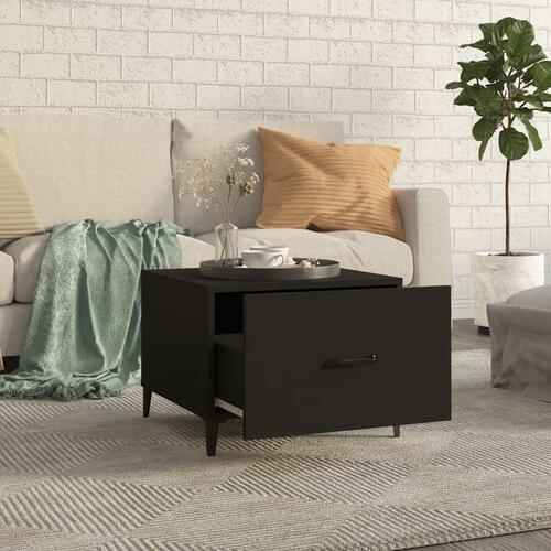 Sofabord med metalben 2 stk. 50x50x40 cm sort