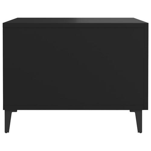 Sofabord med metalben 2 stk. 50x50x40 cm sort