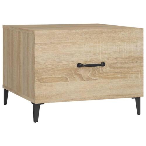 Sofabord med metalben 50x50x40 cm sonoma-eg