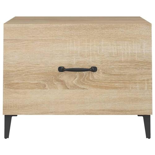 Sofabord med metalben 50x50x40 cm sonoma-eg