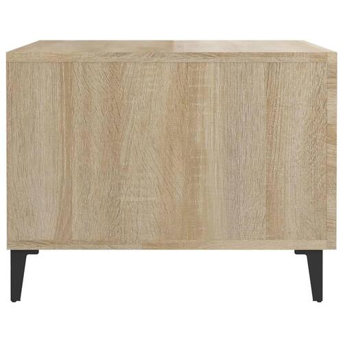 Sofabord med metalben 50x50x40 cm sonoma-eg