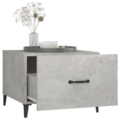 Sofabord med metalben 2 stk. 50x50x40 cm betongrå