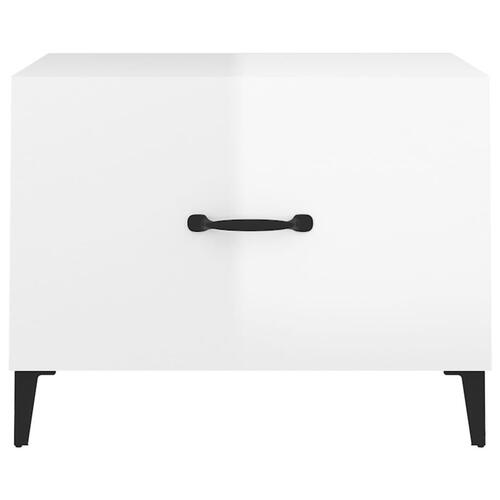 Sofaborde med metalben 2 stk. 50x50x40 cm hvid højglans