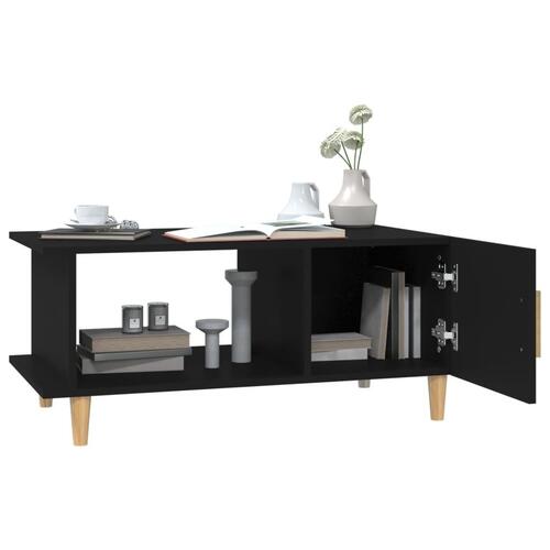 Sofabord 90x50x40 cm konstrueret træ sort