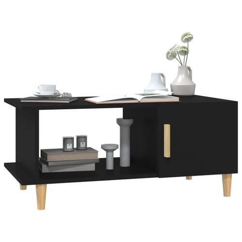 Sofabord 90x50x40 cm konstrueret træ sort