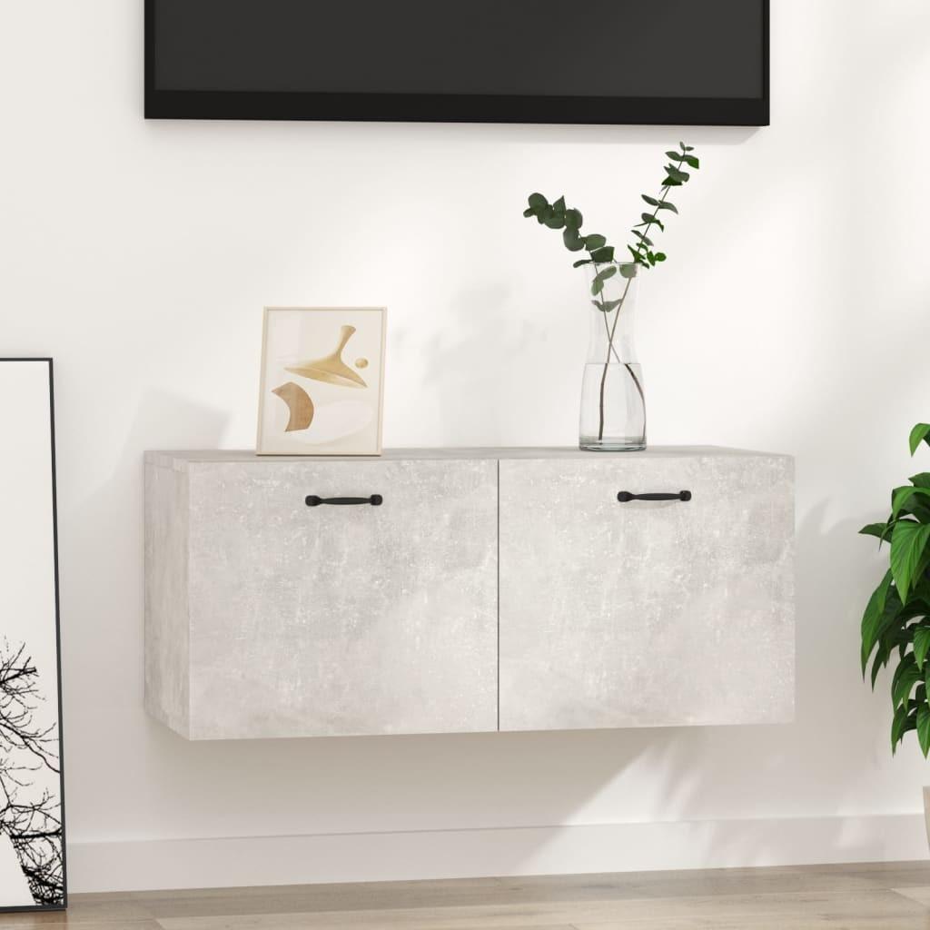 Vægskab 80x36,5x35 cm konstrueret træ betongrå