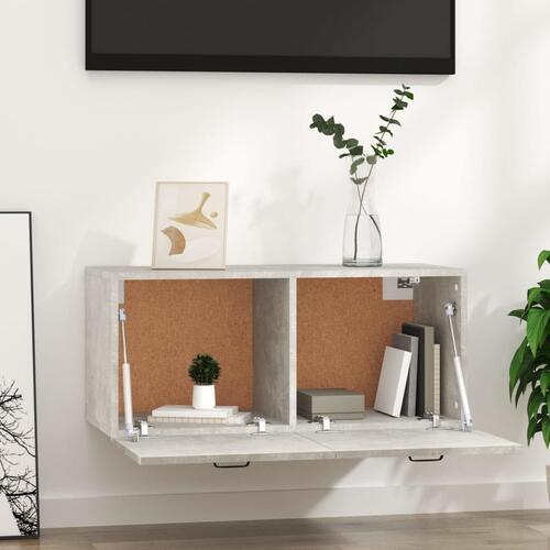 Vægskab 80x36,5x35 cm konstrueret træ betongrå