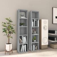 Cd-reoler 2 stk. 21x16x93,5 cm konstrueret træ grå sonoma-eg