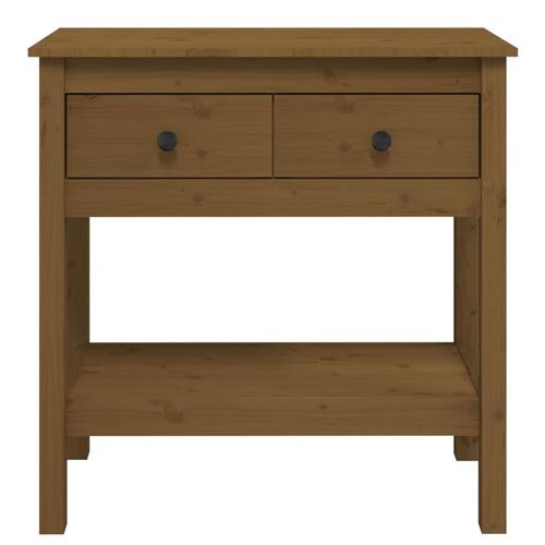 Konsolbord 75x35x75 cm massivt fyrretræ gyldenbrun