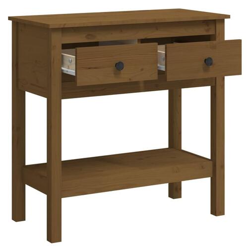 Konsolbord 75x35x75 cm massivt fyrretræ gyldenbrun