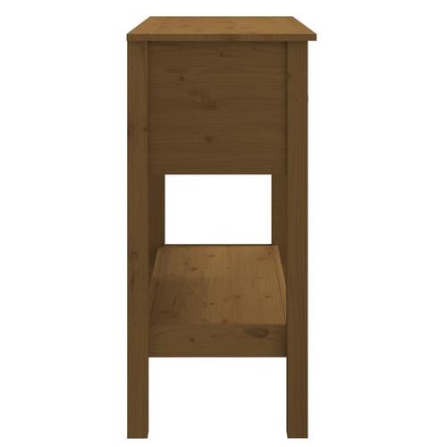Konsolbord 75x35x75 cm massivt fyrretræ gyldenbrun