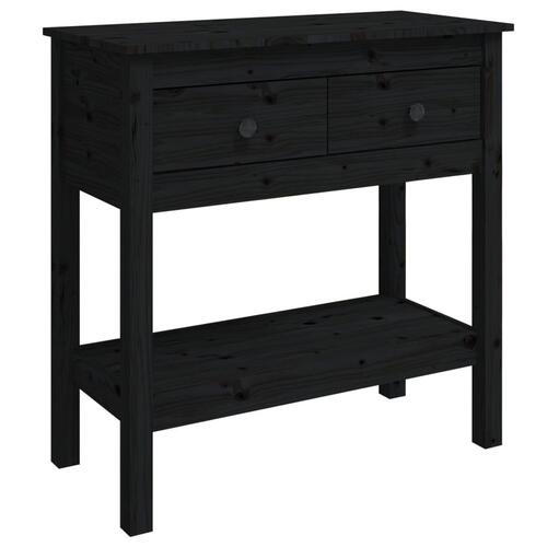Konsolbord 75x35x75 cm massivt fyrretræ sort