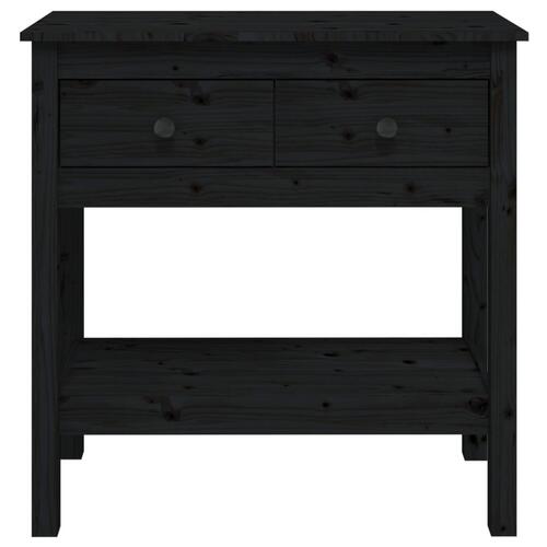 Konsolbord 75x35x75 cm massivt fyrretræ sort