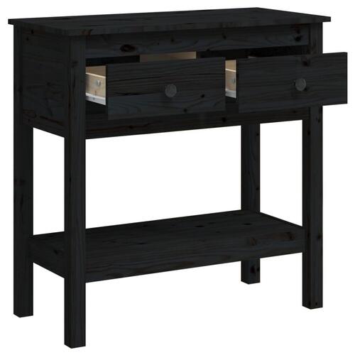 Konsolbord 75x35x75 cm massivt fyrretræ sort