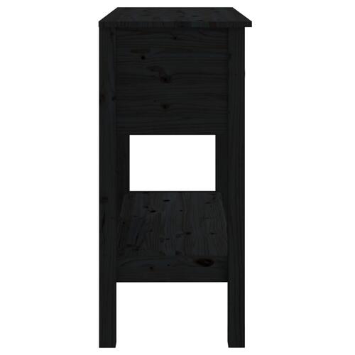 Konsolbord 75x35x75 cm massivt fyrretræ sort