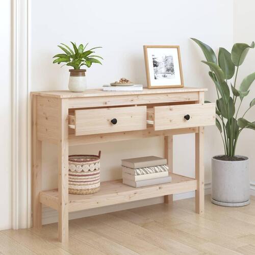 Konsolbord 100x35x75 cm massivt fyrretræ