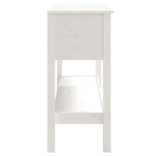 Konsolbord 100x35x75 cm massivt fyrretræ hvid