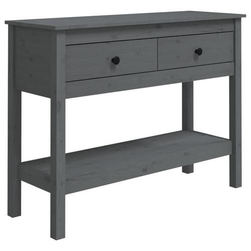 Konsolbord 100x35x75 cm massivt fyrretræ grå